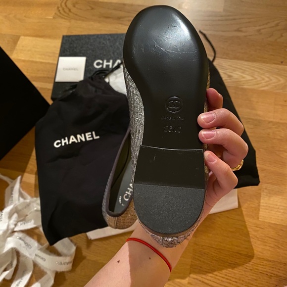 NWT Chanel luxurious Metallic Python Ballet Flats - Picture 5 of 10
